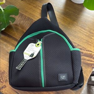 NWT- PICKLEBALL Black and Green Sling Bag